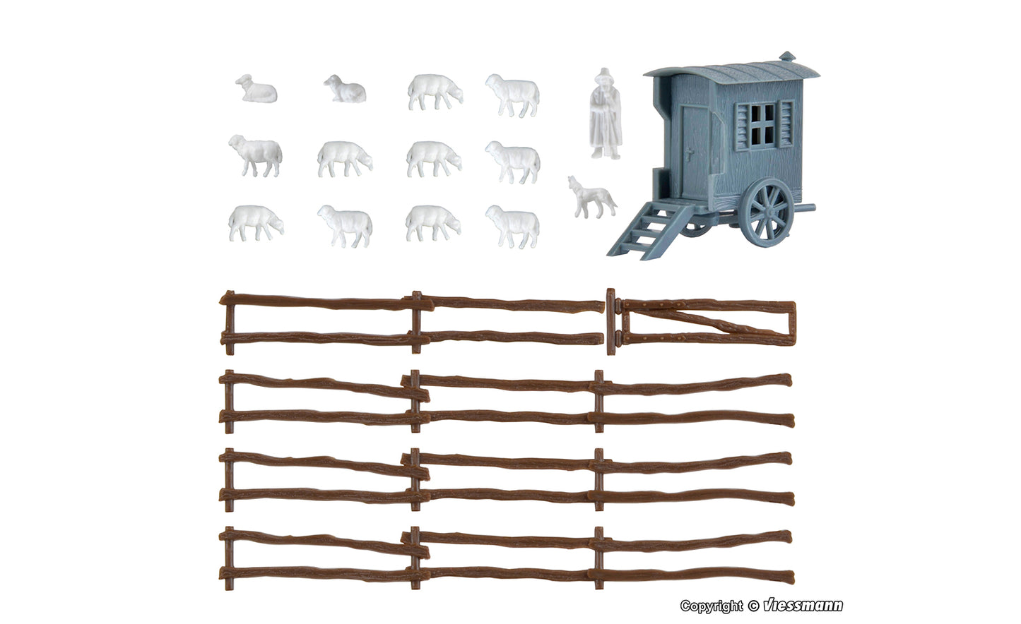 Vollmer 47717 Shepherds Carriage and Sheep Flock Kit N Gauge