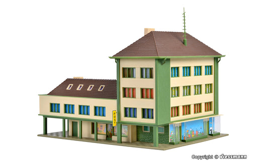 Vollmer 47724 Post Office with Extension and Bus Stop Kit N Gauge