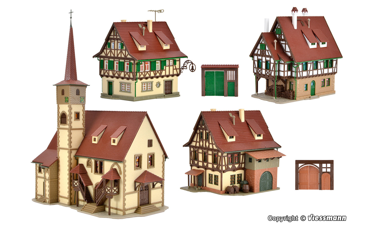 Vollmer 47734 Village Set (4) Kit N Gauge