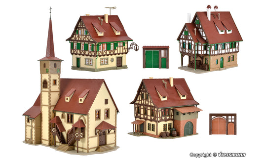 Vollmer 47734 Village Set (4) Kit N Gauge