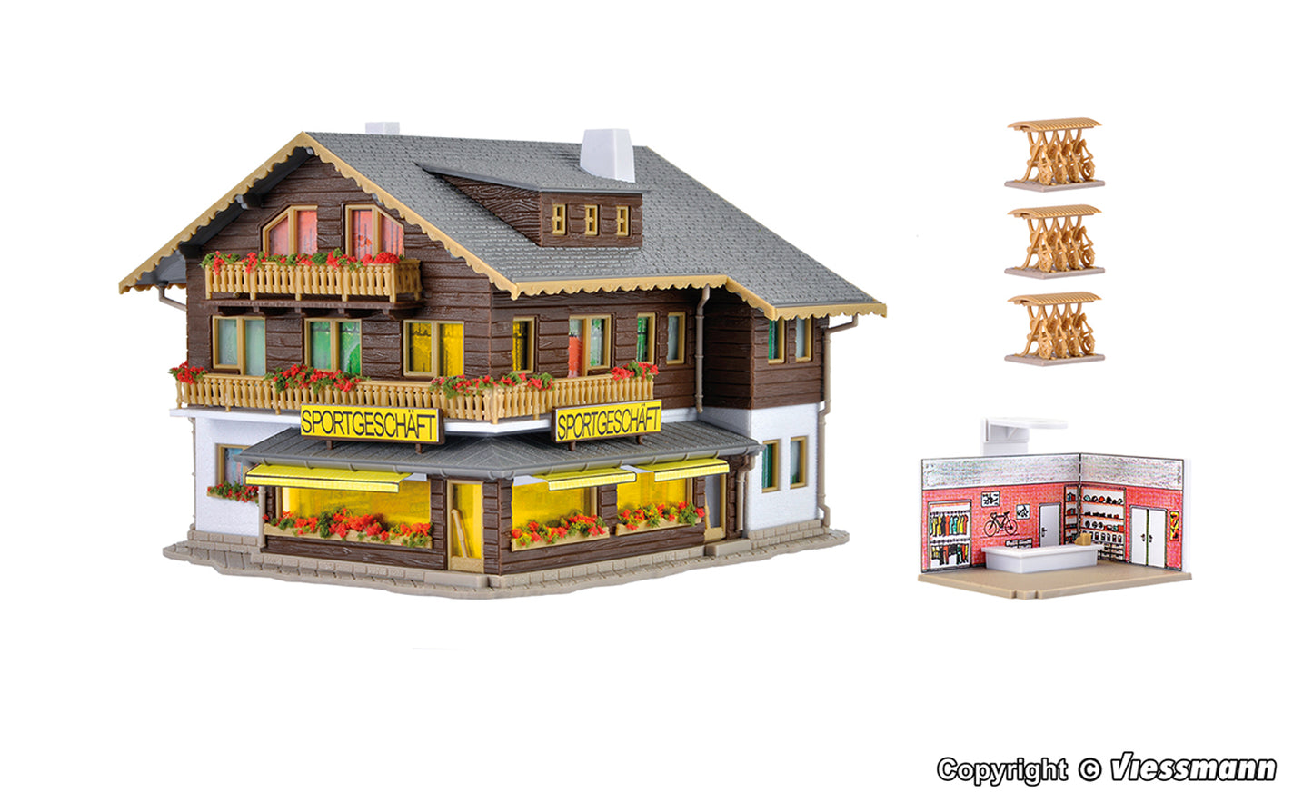 Vollmer 47763 Sports Shop with Interior and Lighting N Gauge