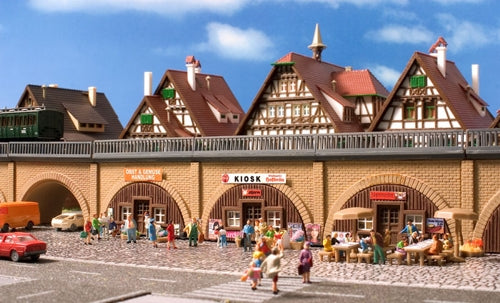 Vollmer 47818 Arcades with Businesses in Arches Kit N Gauge