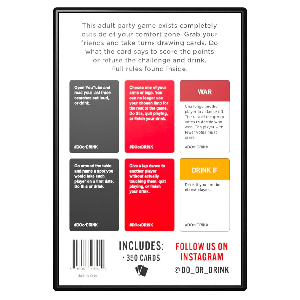 Do or Drink - Party Card Game - Win or Blackout