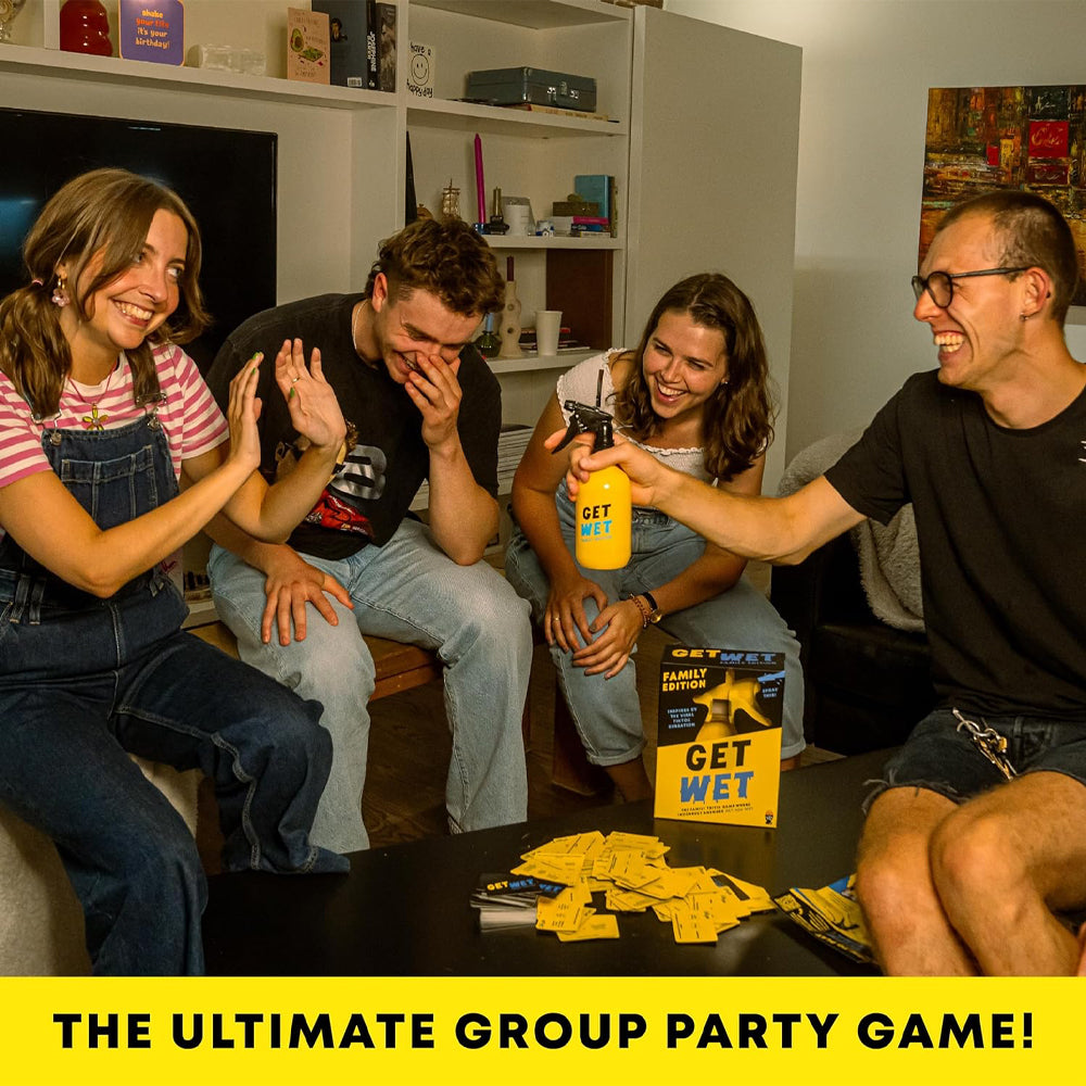 Get Wet Family - Family Trivia Game with a Spray Bottle! Age 8+ 2-8 Players