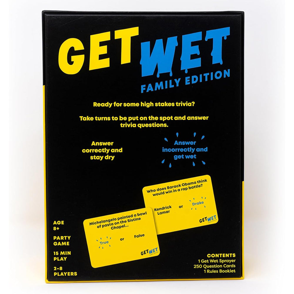 Get Wet Family - Family Trivia Game with a Spray Bottle! Age 8+ 2-8 Players
