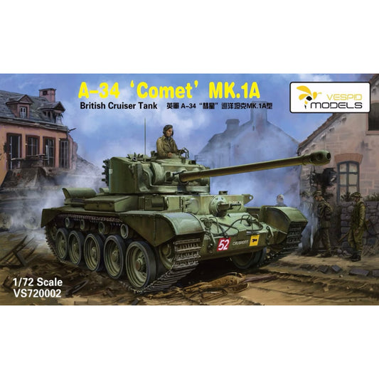 Vespid 720002 A-34 'Comet' MK.1A British Cruiser Tank 1:72 Model Kit