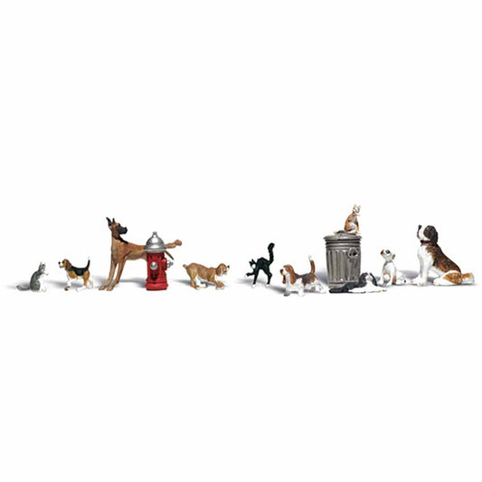 Woodland Scenics A1841 Dogs & Cats HO OO Gauge Figures Landscaping