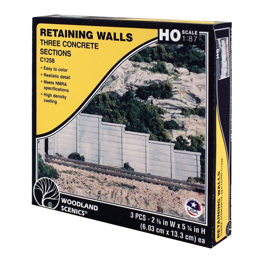 Woodland Scenics C1258 HO Concrete Retaining Wall (x3) HO Gauge Railway Landscaping Scenics