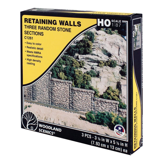 Woodland Scenics C1261 HO Random Stone Retaining Wall (x3) HO Gauge Railway Landscaping Scenics