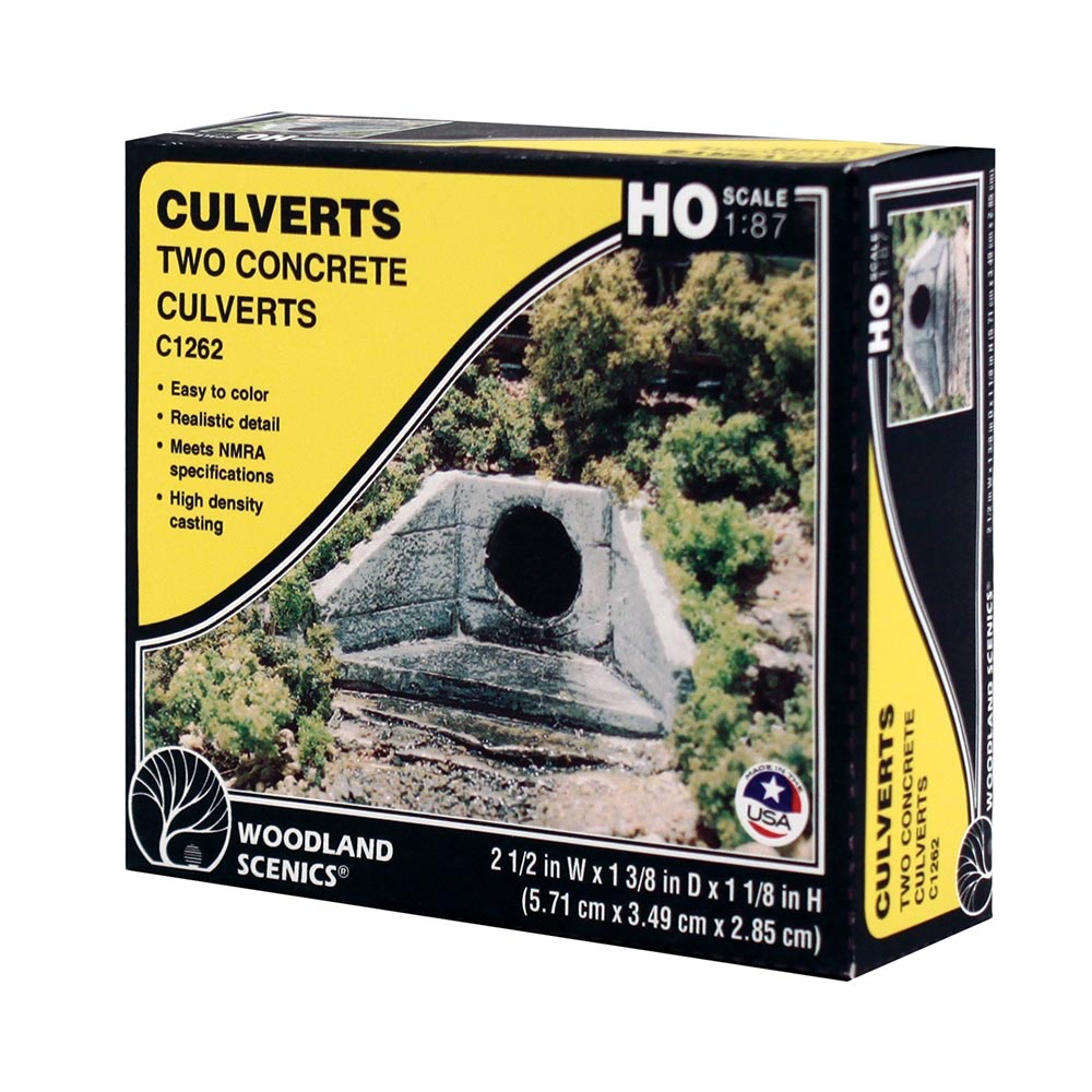 Woodland Scenics C1262 HO Concrete Culvert (x2) HO Gauge Railway Landscaping Scenics