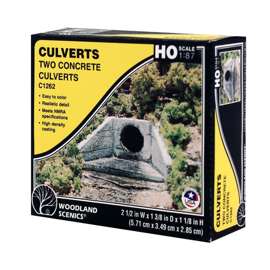 Woodland Scenics C1262 HO Concrete Culvert (x2) HO Gauge Railway Landscaping Scenics