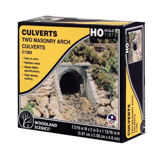 Woodland Scenics C1263 HO Masonry Arch Culvert (x2) HO Gauge Railway Landscaping Scenics