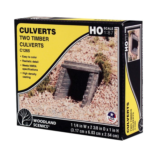Woodland Scenics C1265 HO Timber Culvert (x2) HO Gauge Railway Landscaping Scenics