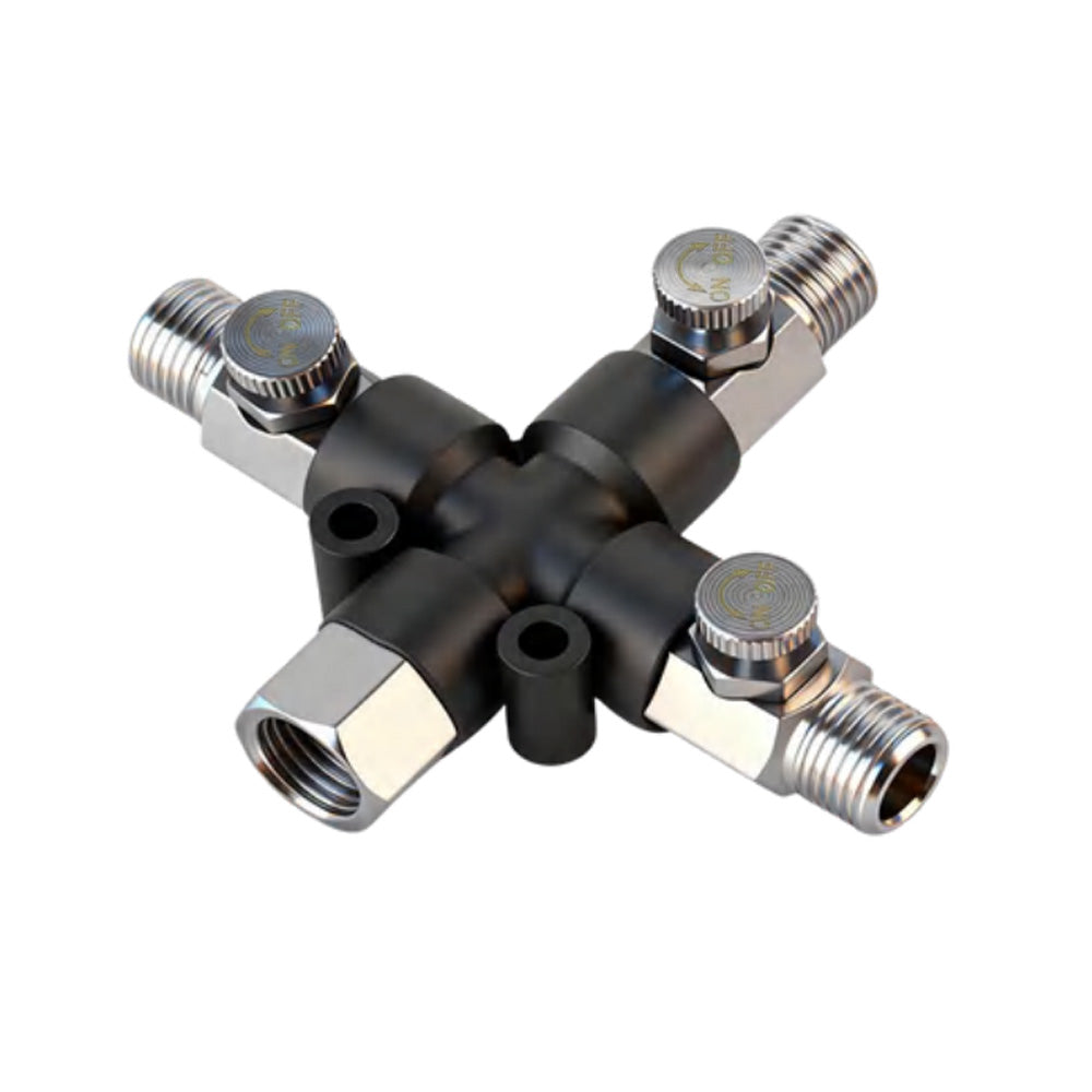 3-Way Airbrush Manifold Splitter 1/8BSP w/Independent Air Control Valves