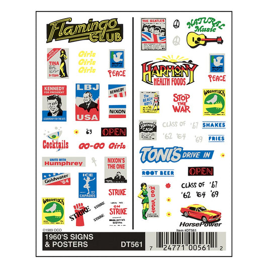 Woodland Scenics DT561 1960's Signs & Posters