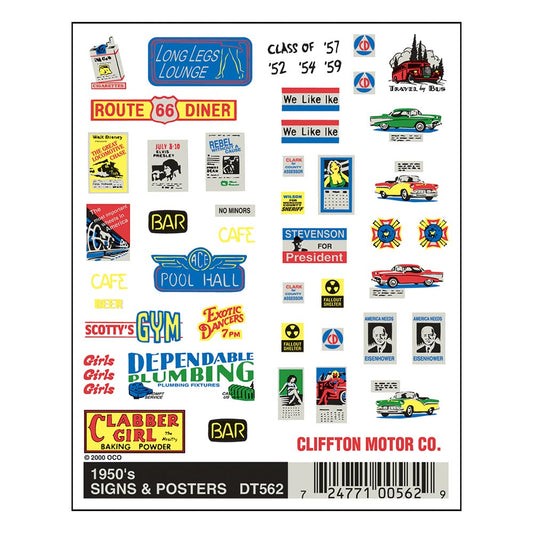 Woodland Scenics DT562 1950's Signs & Posters
