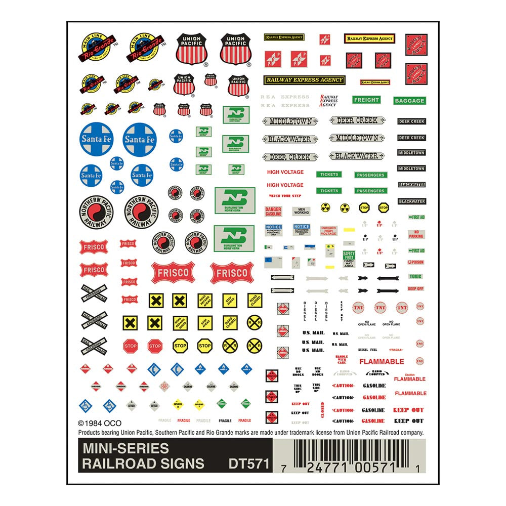 Woodland Scenics DT571 Mini-Series Railroad Signs