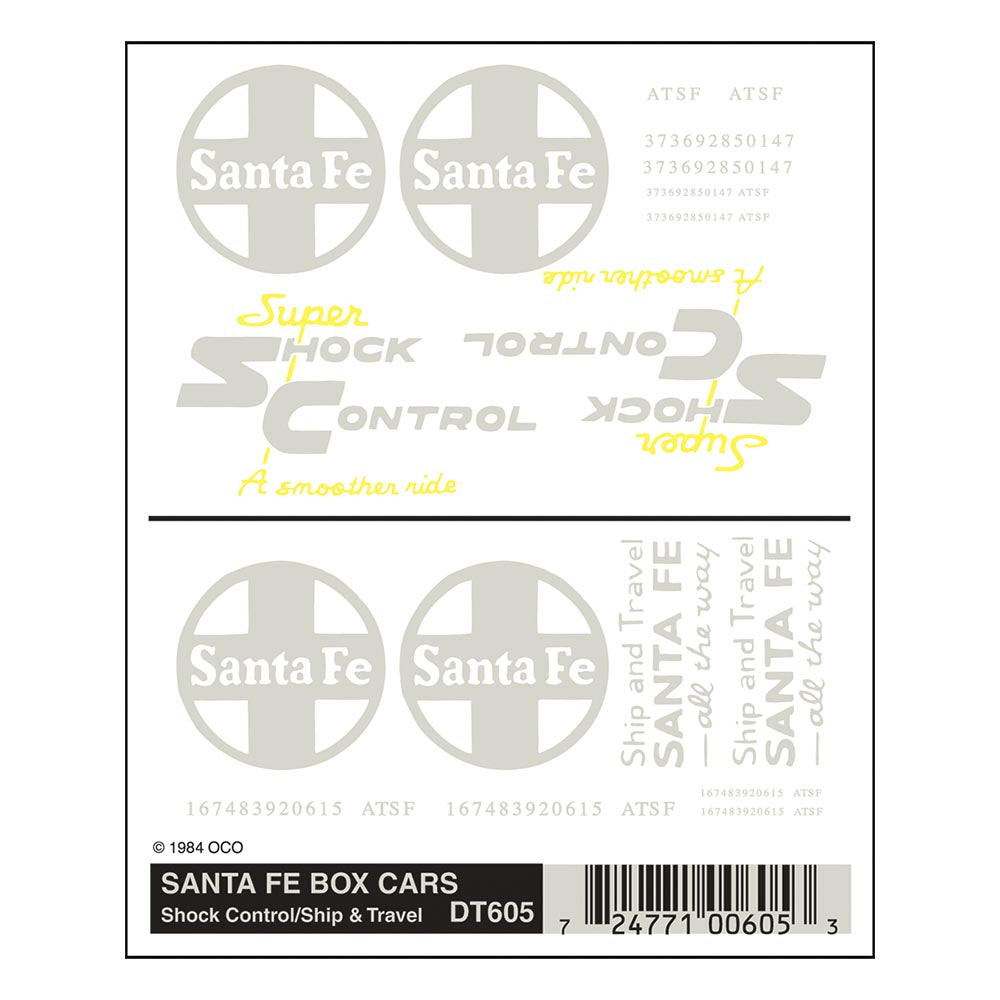 Woodland Scenics DT605 Santa Fe Box Cars - Shock Control/Ship & Travel