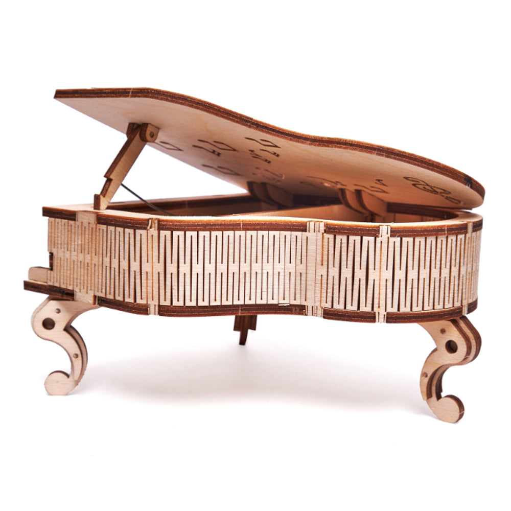 Wood Trick Grand Piano (Music Box) Wooden Model Kit WDTK041