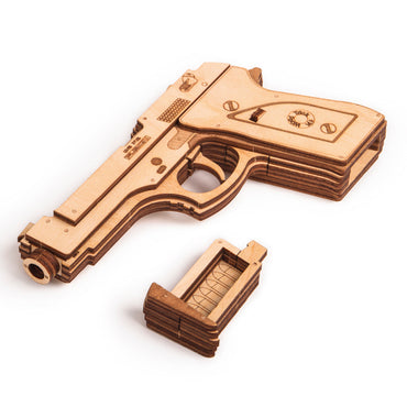 Wood Trick Gun M1 + Shooting Range Wooden Model Kit WDTK059