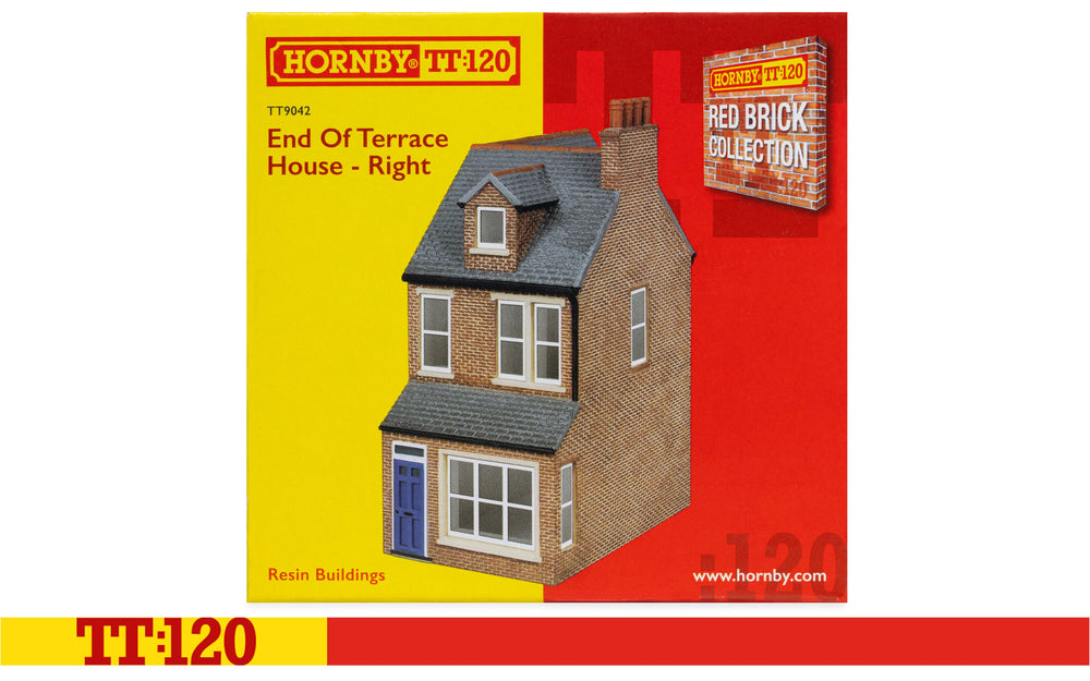 Hornby TT:120 TT9042 End of Terrace House Right  - Red Brick