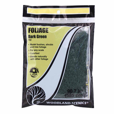 Woodland Scenics F53 Dark Green Foliage Scenic Brush Foliage Flock Landscaping