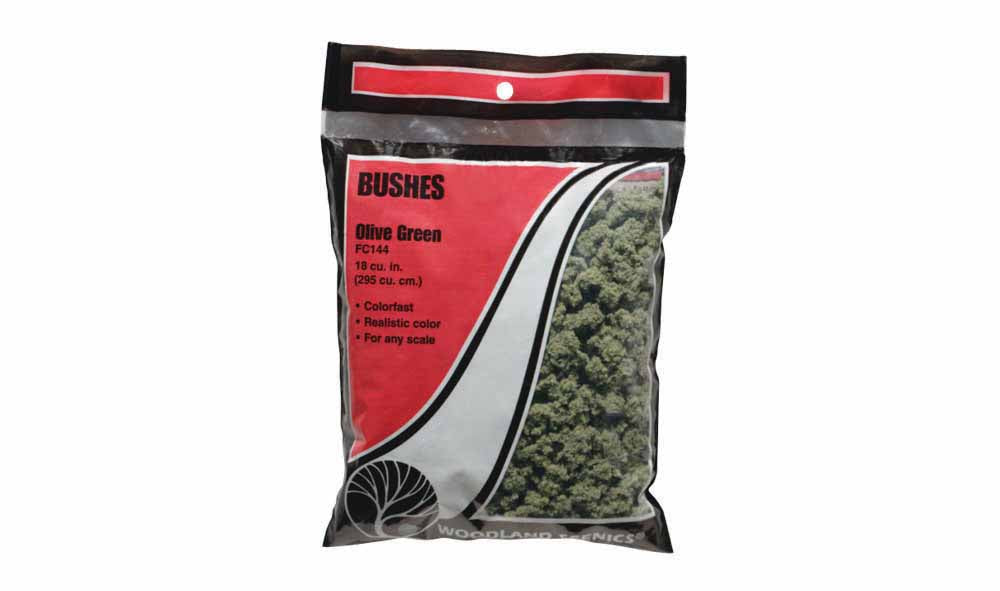 Woodland Scenics FC144 Olive Green Bushes Bag Scenic Brush Foliage Flock