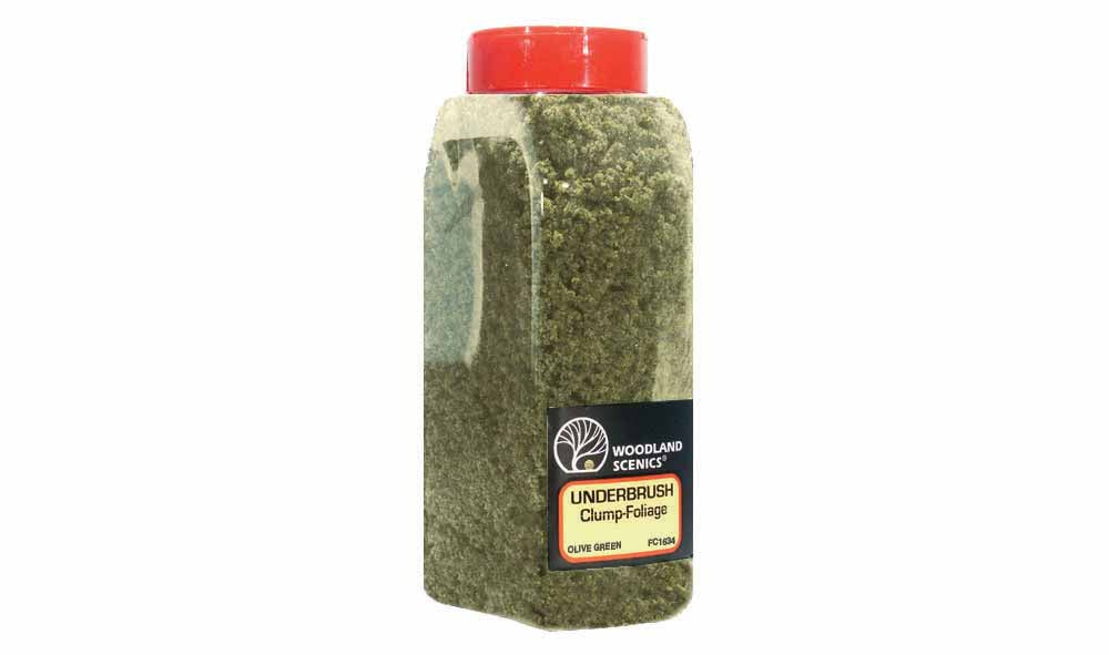 Woodland Scenics FC1634 Olive Green Underbrush Scenic Brush Foliage Flock