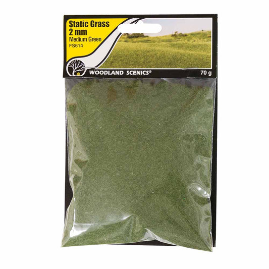 Woodland Scenics FS614 2mm Static Grass Medium Green Scenic Brush Foliage Flock