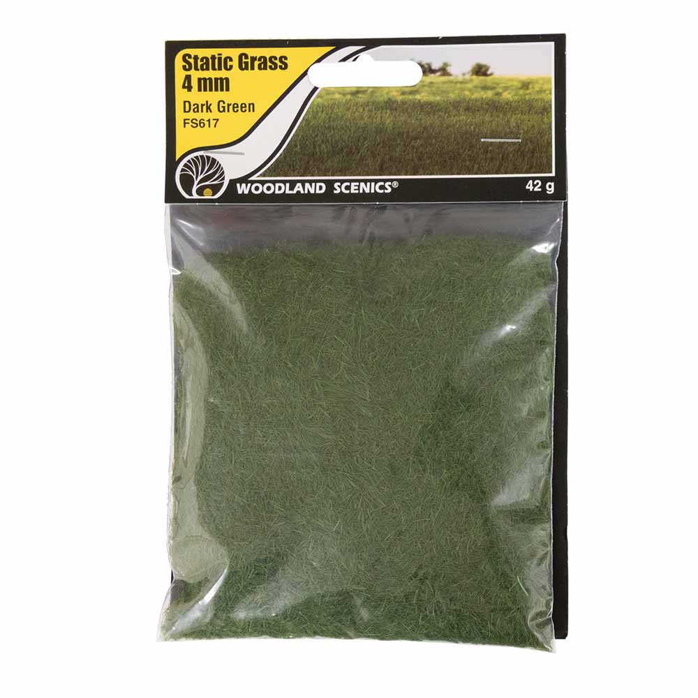 Woodland Scenics FS617 4mm Static Grass Dark Green Scenic Brush Foliage Flock
