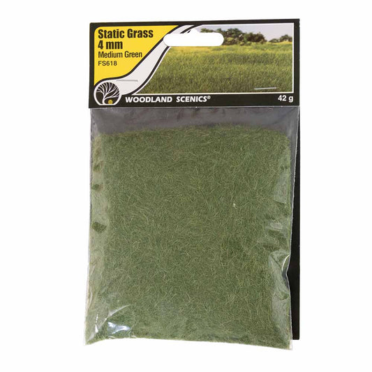 Woodland Scenics FS618 4mm Static Grass Medium Green Scenic Brush Foliage Flock