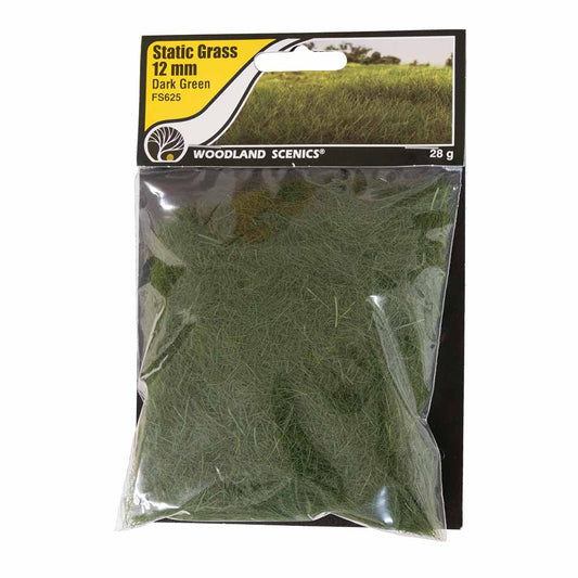 Woodland Scenics FS625 12mm Static Grass Dark Green Scenic Brush Foliage Flock