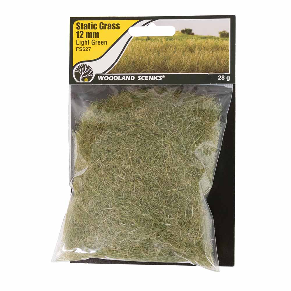 Woodland Scenics FS627 12mm Static Grass Light Green Scenic Brush Foliage Flock
