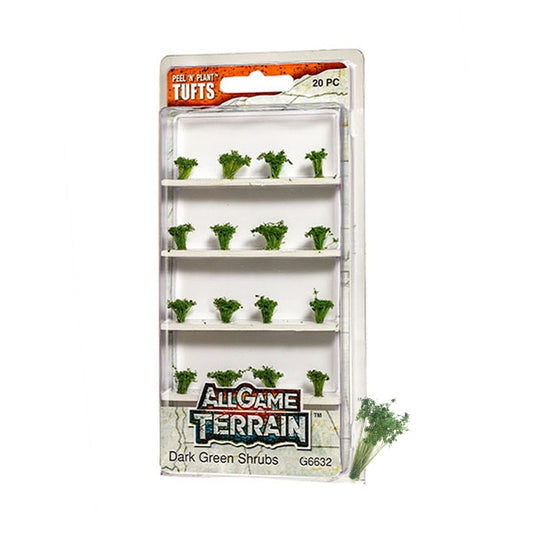 All Game Terrain 6632 Dark Green Shrubs Tufts Wargaming Miniature Base Terrain & Diorama