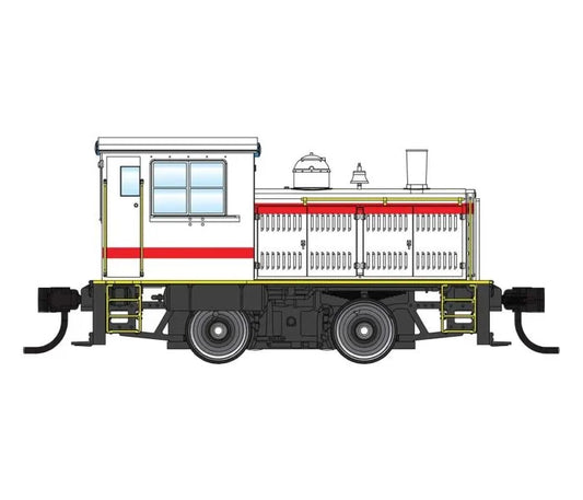 Walthers Trainline Plymouth ML-8 Switcher White w/Red Stripes (DCC-Fitted)