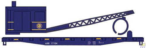 Walthers Trainline 931-1780 Flat Car with Logging Crane Alaska Railroad HO