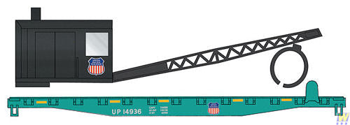 Walthers Trainline 931-1783 Flat Car with Logging Crane Union Pacific HO