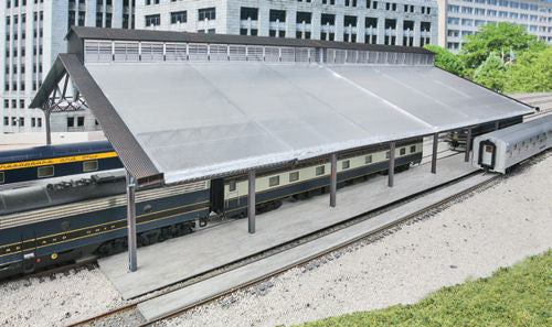 Walthers Cornerstone Train Shed with Clear Roof Building Kit HO Gauge WH933-2984
