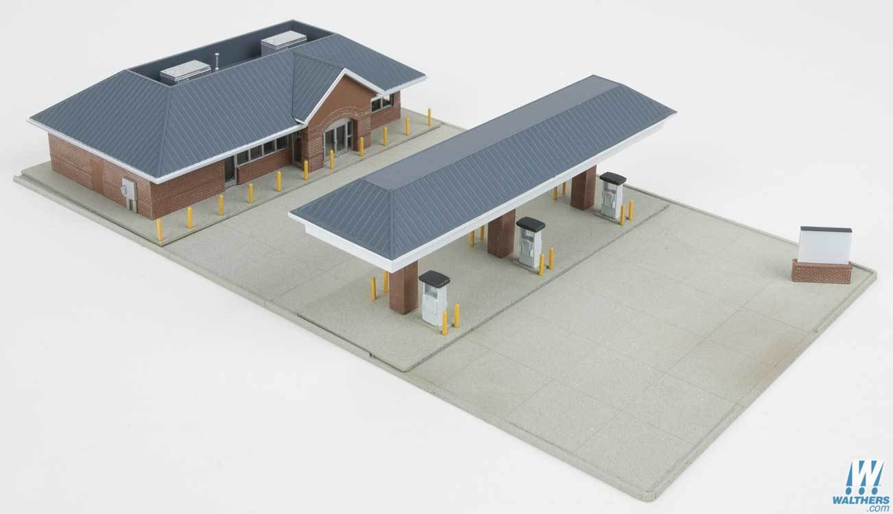 Walthers Cornerstone Modern Gas Station Building Kit N Gauge WH933-3885