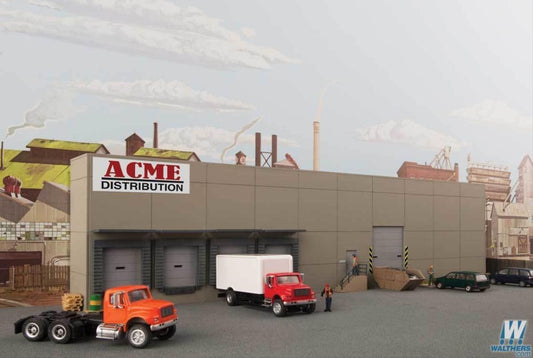 Walthers Cornerstone Modern Concrete Warehouse Background Building Kit HO Gauge WH933-4071