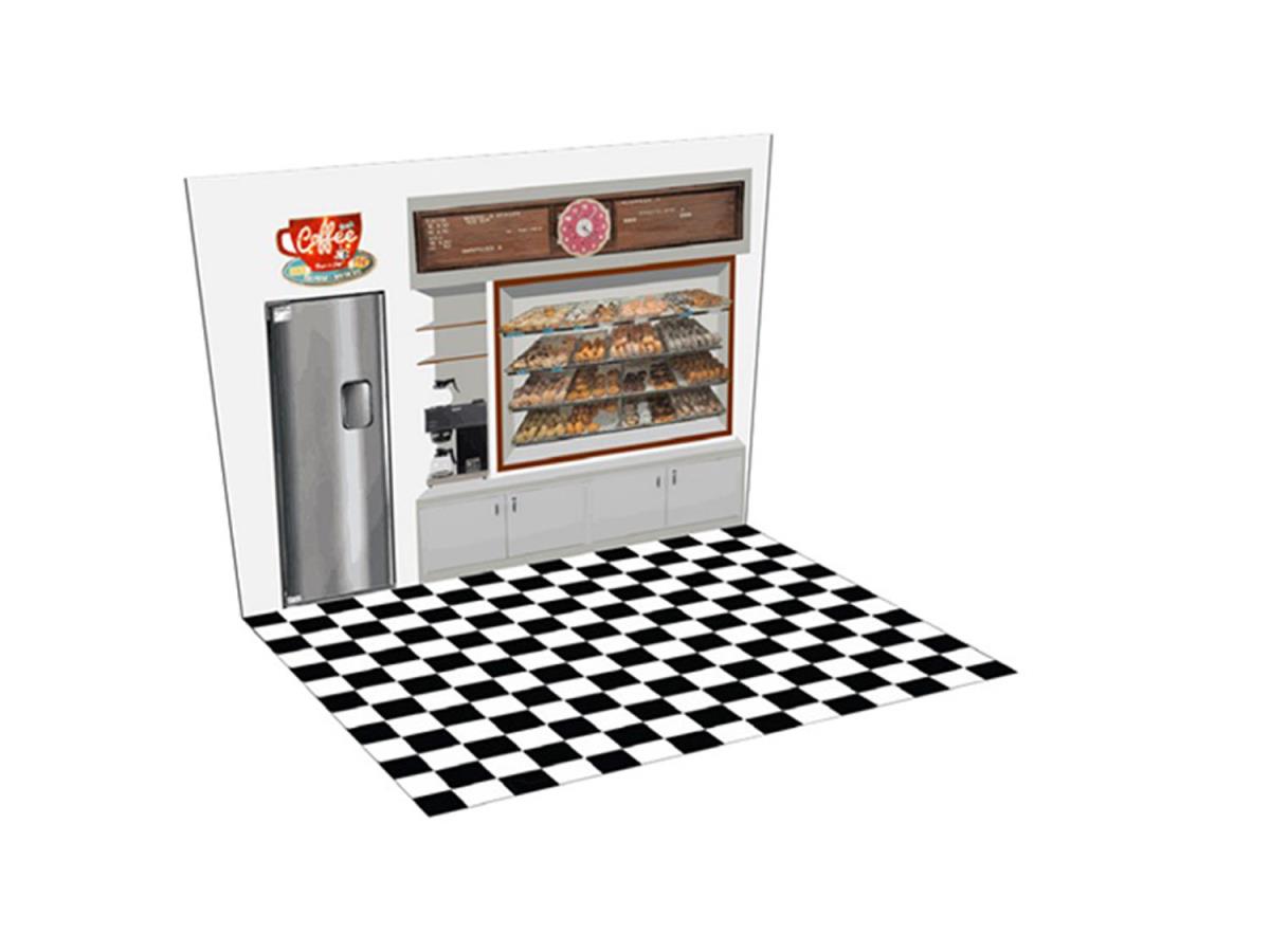 Walthers Cornerstone Spaces Hole In One Donut Shop Interior Kit WH933-4702