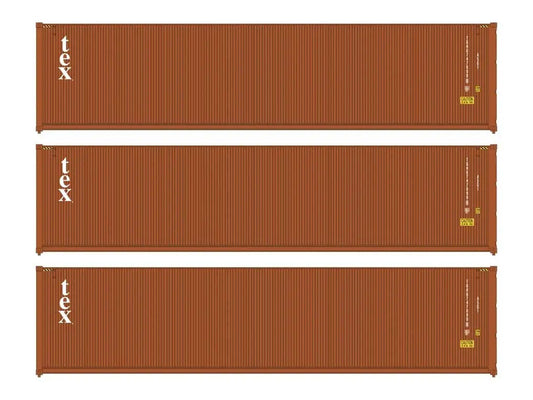 Walthers 40' Hi Cube Corrugated Container Set (3) TEX WH949-18255 HO Gauge