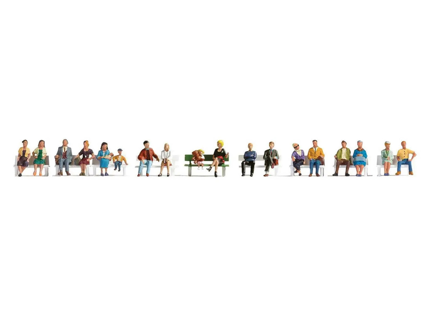 Walthers Seated People (18) Figure Set WH949-6091 HO Gauge