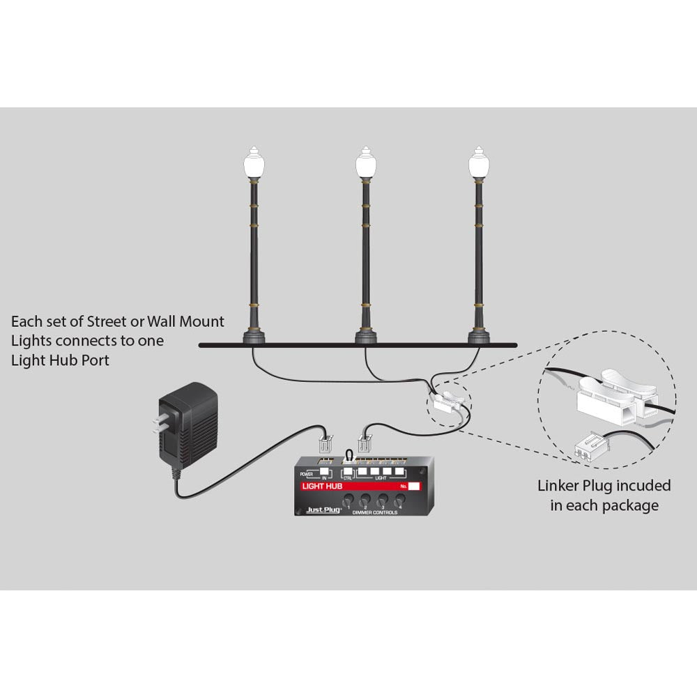 Woodland Scenics Just Plug Lighting JP5633 HO Lamp Post Street Light x3