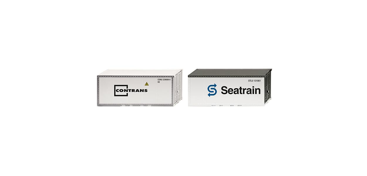 Wiking 20' Container Set (2) Contrans/Seatrain HO Gauge WK001827