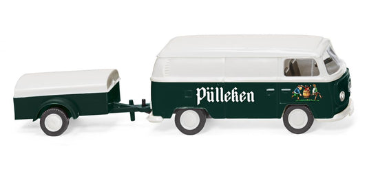 Wiking Volkswagen T2 Box Van with Trailer Pulleken 1967-71 WK030005 HO Gauge