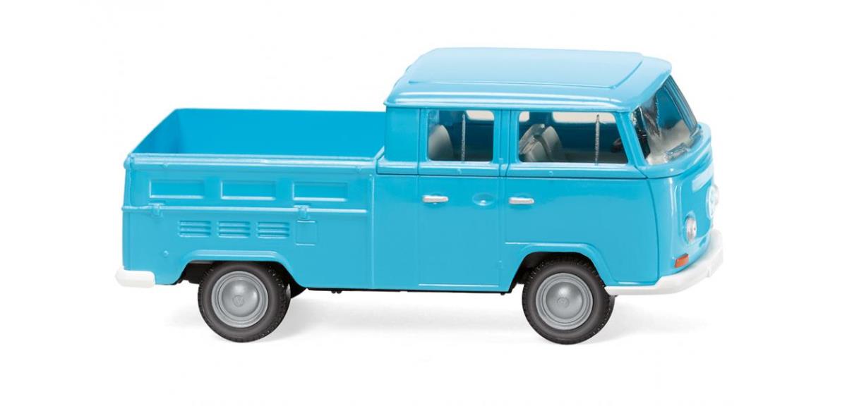 Wiking VW T2 Double Cabin Ice Blue 1967-71 HO Gauge Diecast Vehicle WK031404