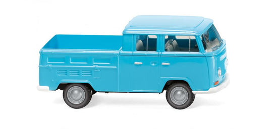 Wiking VW T2 Double Cabin Ice Blue 1967-71 HO Gauge Diecast Vehicle WK031404