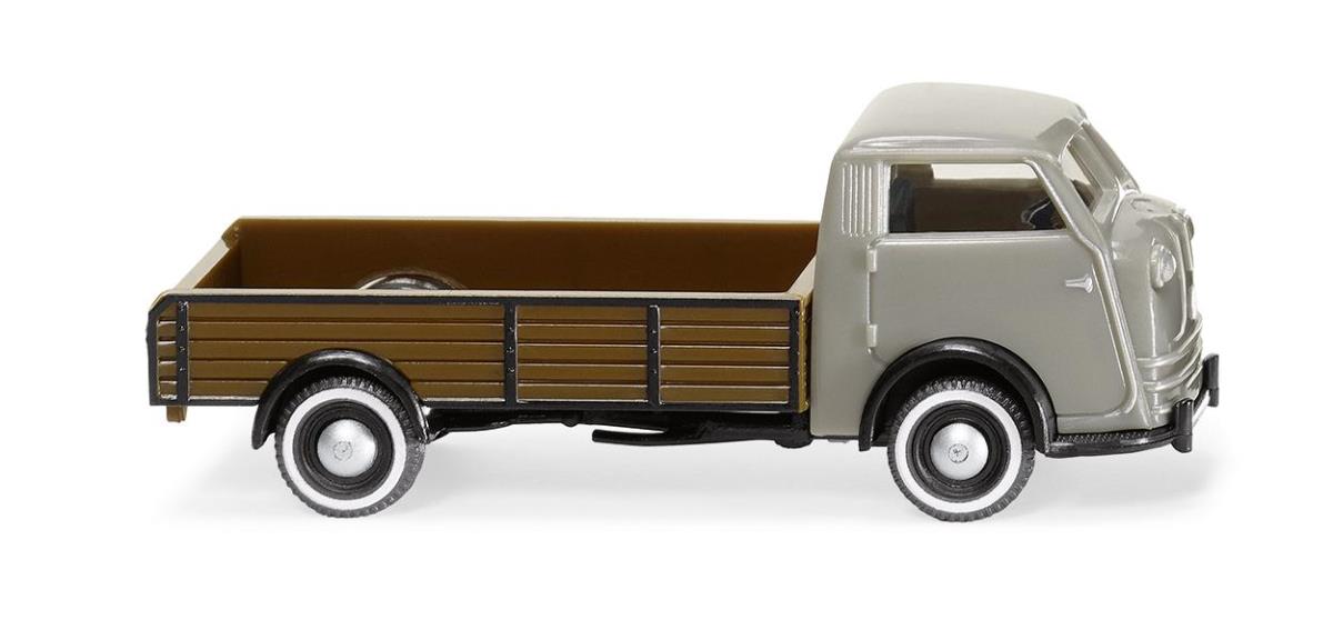 Wiking 033507 Tempo Matador Lowside Flatbed Grey/Brown 1949-52 HO