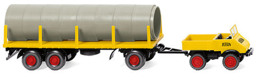 Wiking 039205 Unimog U411 with Stanchion Trailer Zublin HO